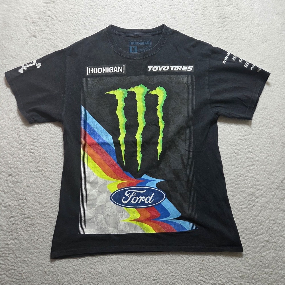 Hoonigan #43 Ken Block Ford Monster Energy DC Racing T Shirt Men Medium Y2K